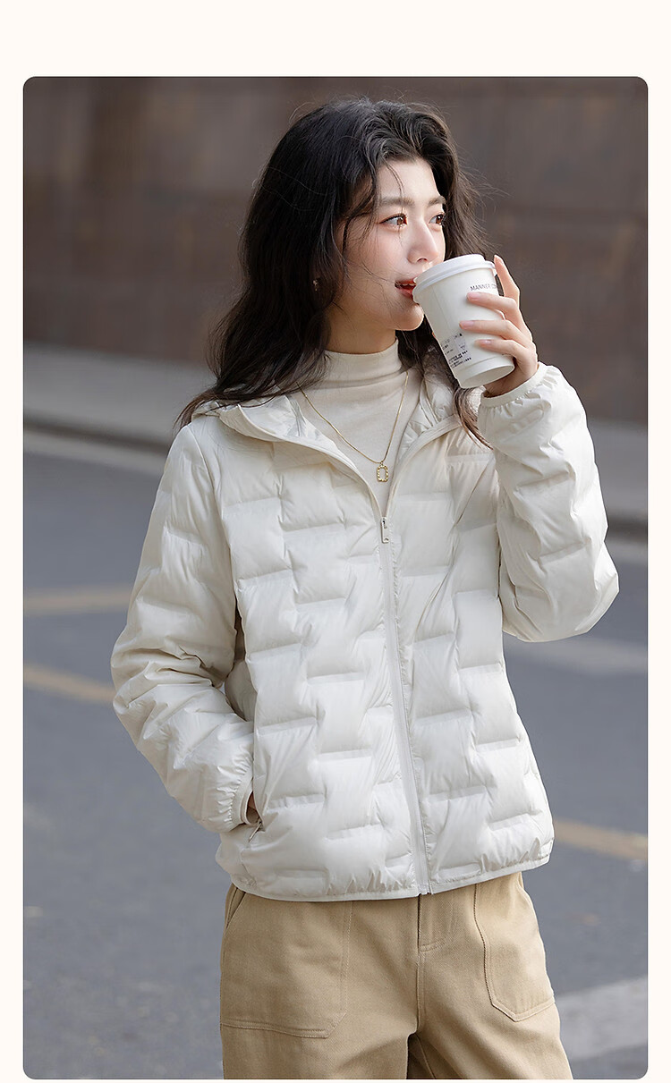 Demana [Milk Ball First Snow] Women's Winter High Warmth 90% Duck Down Quilted Tape Edge Down Jacket 3