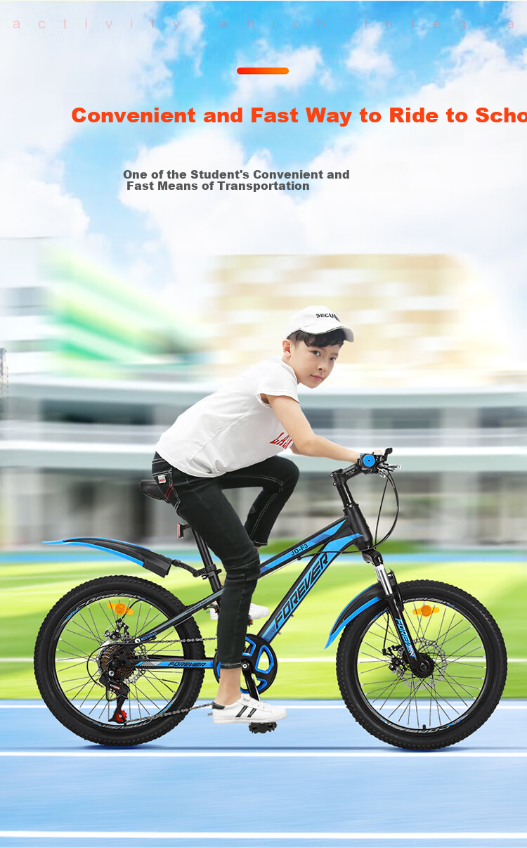 FOREVER Children's Bicycle, 20-Inch Youth Gears Mountain Bike for Ages 6-10, Pedal Off-Road Bicycle, Black And Red Color 5