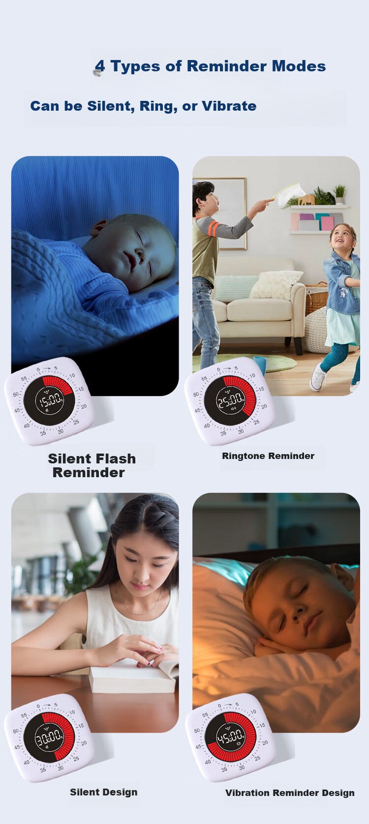 Beianxing Kitchen Timer, Yoga Timer, Visual Timer, Electronic Timer, Self-Discipline Device, Alarm Clock, Rechargeable Countdown Reminder, Student-Specific Gift 8