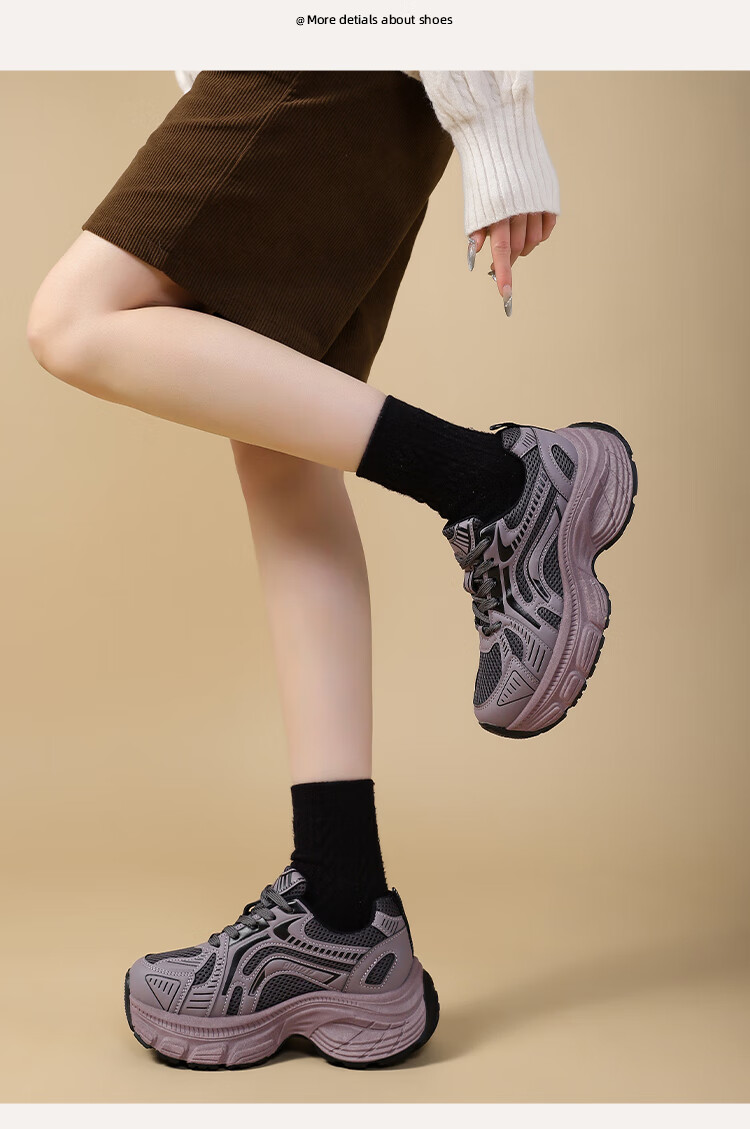 Global Women's Sports Thick-Soled Height-Increasing Dad Sneakers 2025 Autumn Winter Hot Thick-Soled Casual Shoes 11