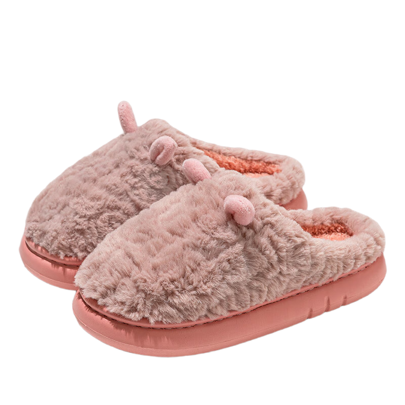YUZHAOLIN Unisex Cotton Slippers Winter Fashion Cartoon Plush Warm Indoor Home Cotton Shoes YD628