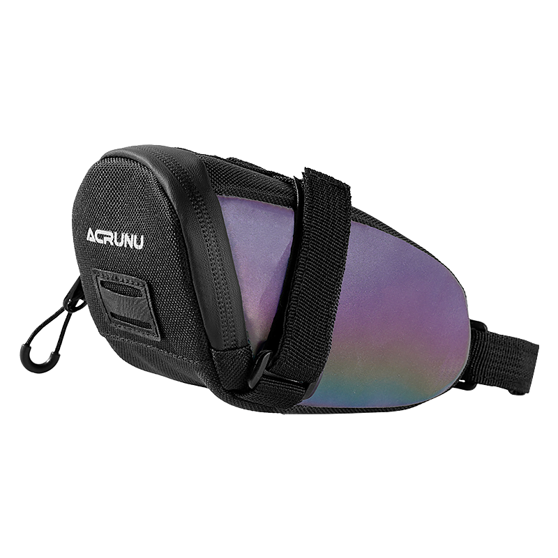 ACRUNU Bicycle Tail Bag Colorful Reflective Waterproof Large Capacity Rear Seat Bag Saddle Bag Seatpost Bag Cycling Gear Light Purple