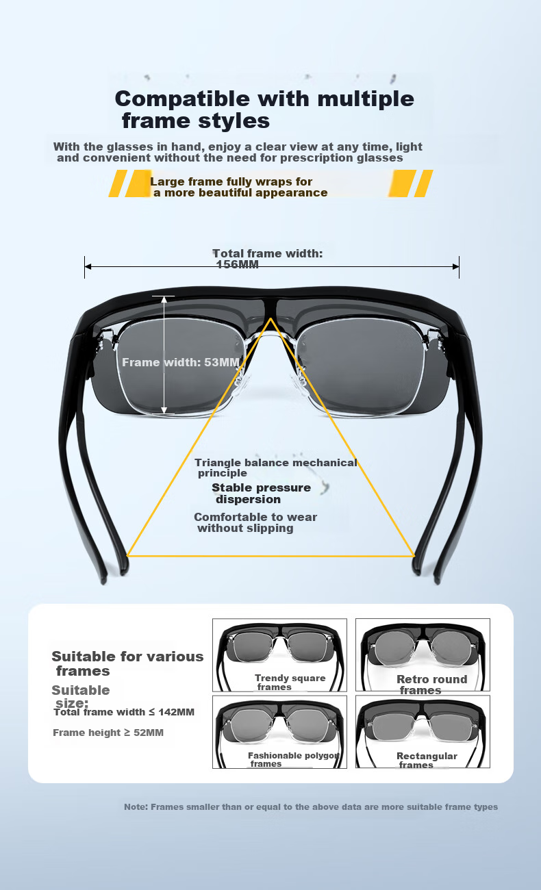 VEGOOS Day And Night Polarized Myopia Sunglasses Clip-On Anti-Glare Night Vision Glasses for Driving And Cycling 6