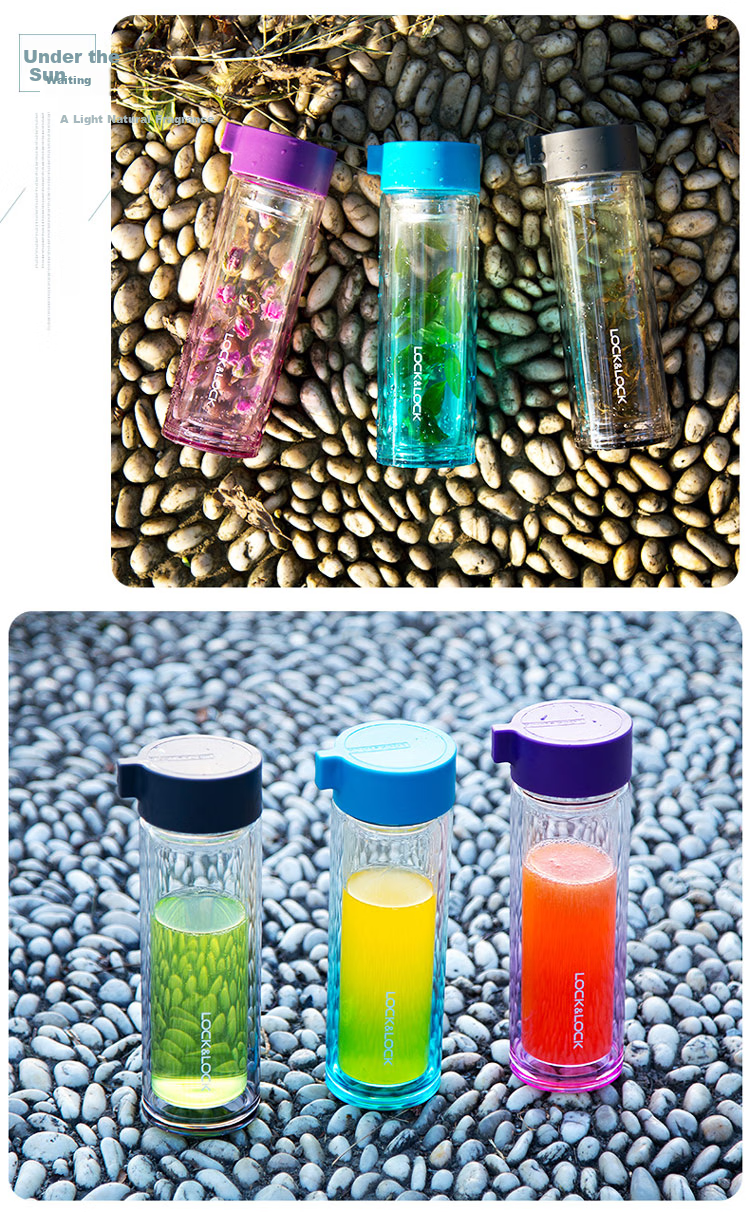LOCK&LOCK Yuanbei Magnetic Bottle, Glass Cup, Magnetic Tea Infuser Mug, Portable Outdoor Cup for Men And Women, 550ml, White 16