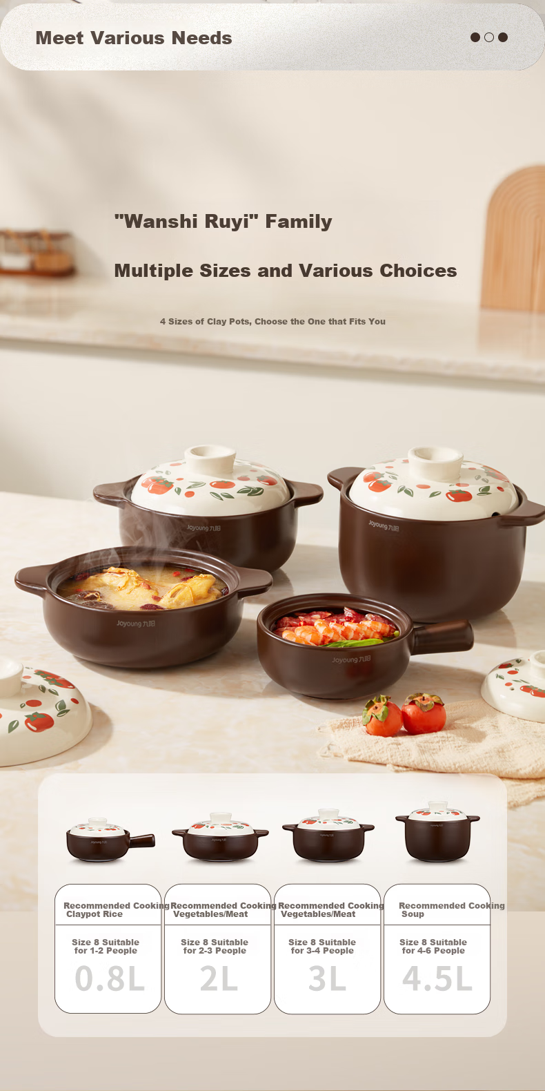 Joyoung Ceramic Casserole Pot, Soup Pot, Stew Pot, 5L High-Temperature Resistant Ceramic Pot for Soup Making, Clay Pot Rice, Medicinal Decoction And Cooking TCB5003 7
