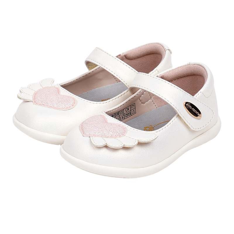 DR·KONG Leather Shoes, Autumn New Girls' Baby Children's Formal Shoes, Toddler Shoes, Girls' Princess Shoes, 2B13A3101AW, White, Size 21