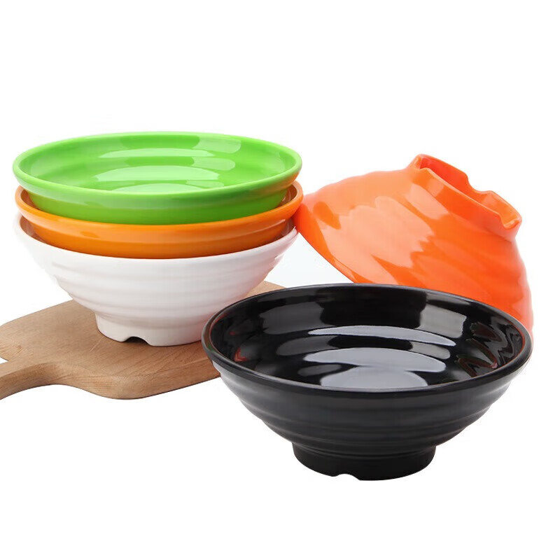 Jingqingfu Melamine Noodle Bowl Imitation Porcelain Ramen Soup Bowl High Temperature Resistant Large Bowl White 8 Inch Jingcang