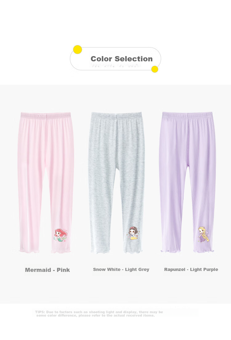 Disney Girls' Leggings, Spring Elsa Princess 2026 New Style Children's Pants, Summer Thin SP31253, Gray, 130 10