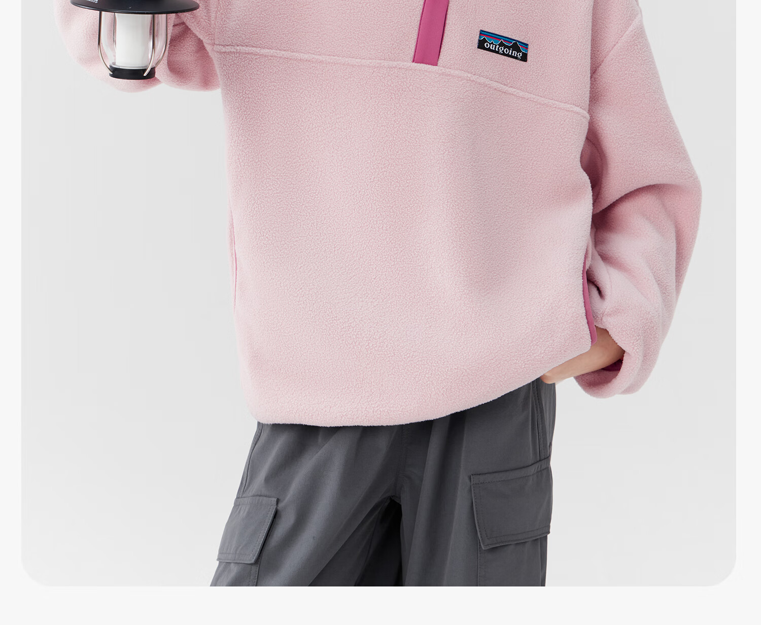 Zuo Xi Girls' Fleece Sweatshirt 2025 New Children's Winter Stand Collar Anti-Static Jacket Pink 120 20