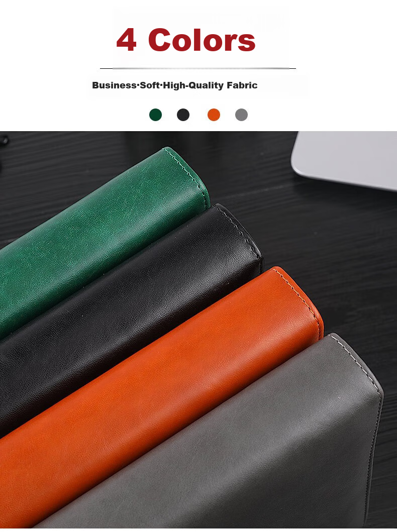 Zhongjianwenju Loose-Leaf Notebook, Office Business Journal, Work Notebook, Stationery Supplies, Leather Diary, Meeting Record Book, Customizable Logo, A5 Gray 25-21 Simple 2