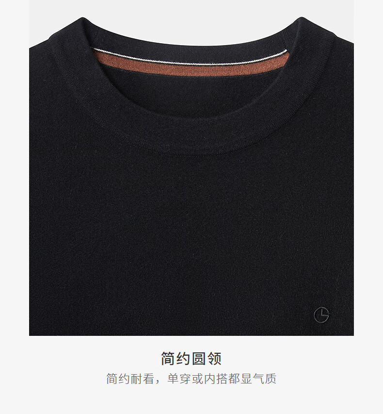 Goldlion [Puff Fleece] Men's Casual Solid Henry Collar Sweater Autumn Winter Long Sleeve Knitwear Dark Blue 2XL 6