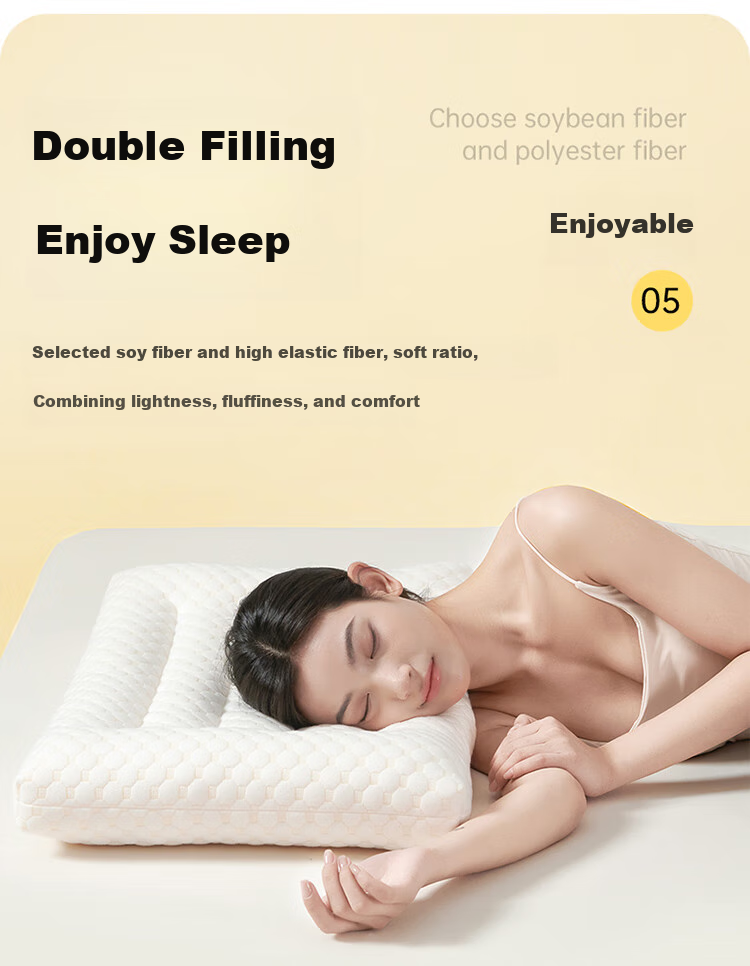 Dohia Pure Cotton Pillow, Mother And Baby Grade A Soybean Fiber Pillow, Student And Adult Pillow Core, Single Pack, 74*48cm 6