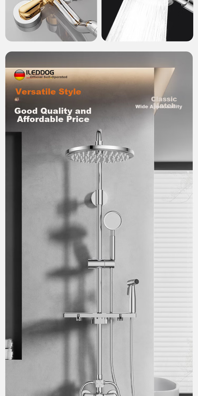 ILeddog [Germany] All-Copper Simple Shower Head Set, Bathroom No-Top Spray Bathtub Shower Head 019 3