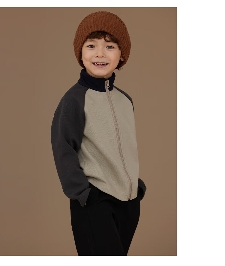 Hacikis Kids Spring and Autumn Casual Sweatshirt Jacket for Boys and Girls, Gray (Lightweight), Size 130 8