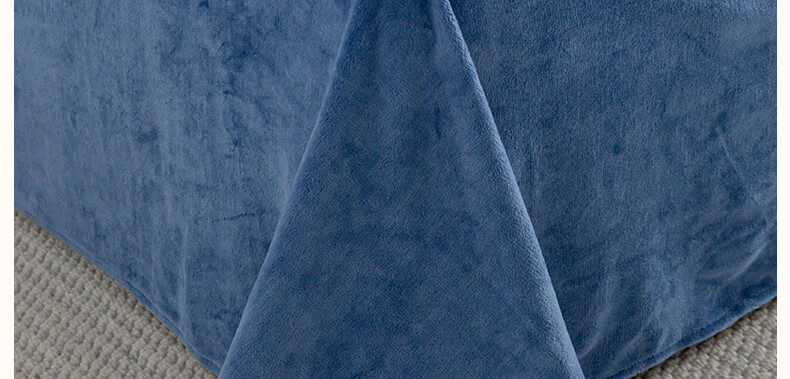 Hengyuanxiang Milk Velvet Bed Sheet, Single Piece, Winter Coral Velvet Bed Cover, Flannel Bedspread, Thickened, 160*230cm, Blue 2