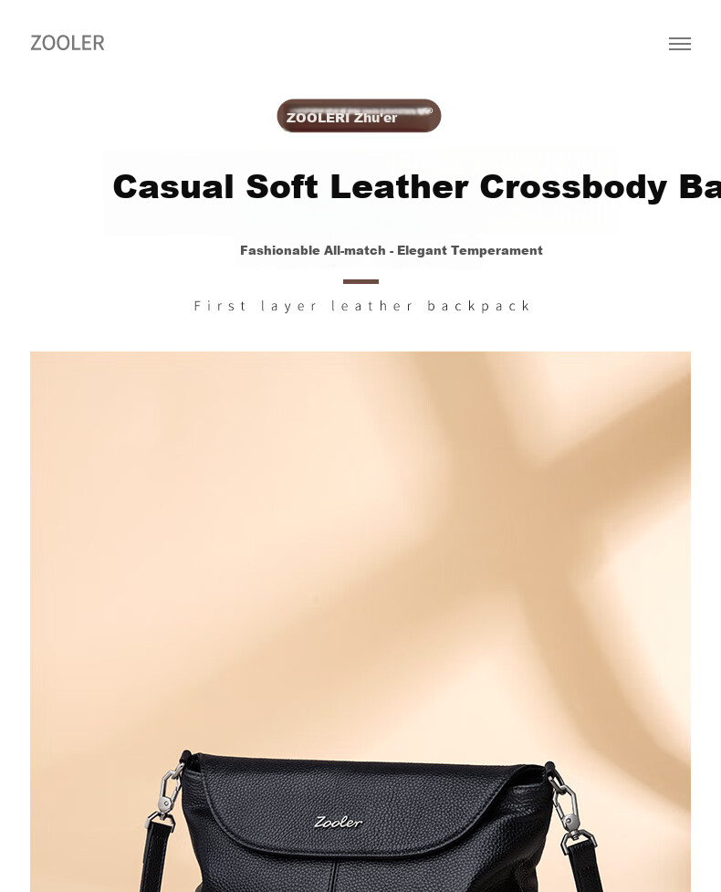 ZOOLER Women's Handbag, 2026 New Style, Top-Grain Leather Crossbody Bag, Ladies' Purse, Mom Bag, Practical Birthday Gift for 50-Year Wome 2