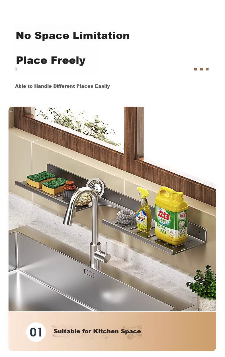 MUYA Mirror Bathroom Storage Rack, Toilet Washbasin Vanity Wall-Mounted Shelf, No Drilling Required, Bathroom Organizer 15