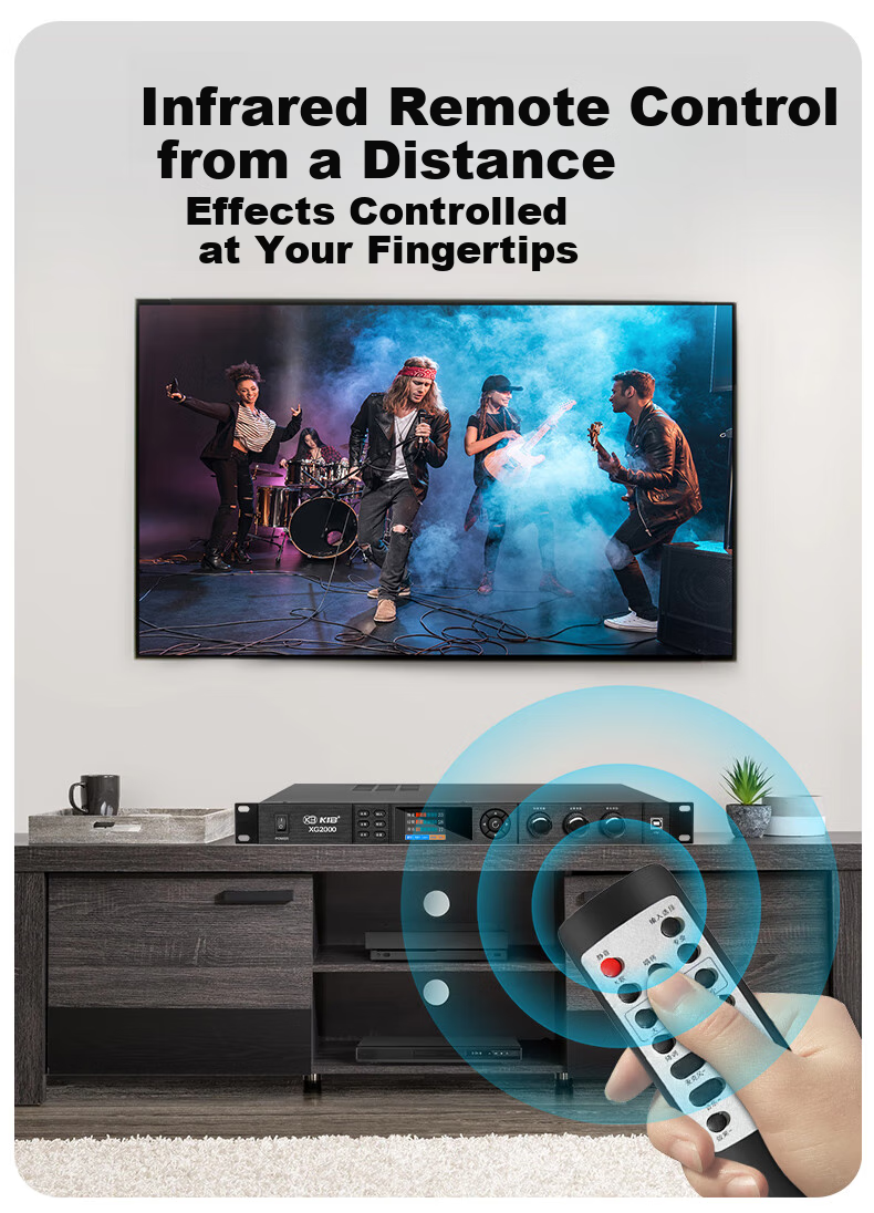 KIB XG2000 Karaoke Pre-Effector, Digital Pre-Effector, Professional KTV Microphone Anti-Howl Audio Processor 3