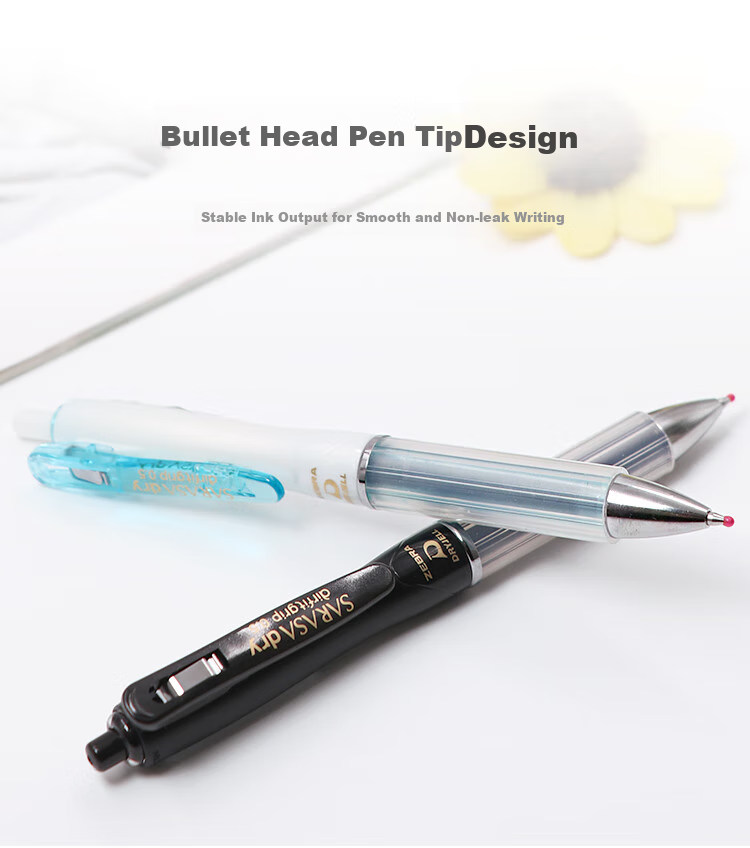 ZEBRA Top Student Pen, 0.4mm Bullet Tip, Retractable Soft Rubber Grip, Signature Pen, Quick-Drying Pen, JJSZ49, Transparent Light Pink Barrel with Black Ink, Pack of 10 2