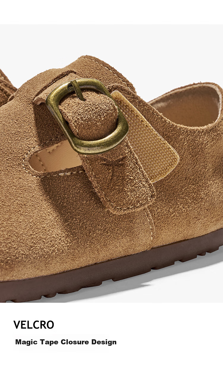 RED DRAGONFLY Children's Autumn Shoes, Boys And Girls Flats, Girls Soft-Soled Birkenstock Shoes, Small Leather Shoes Q51BPPF406, Camel Color, Size 29 17