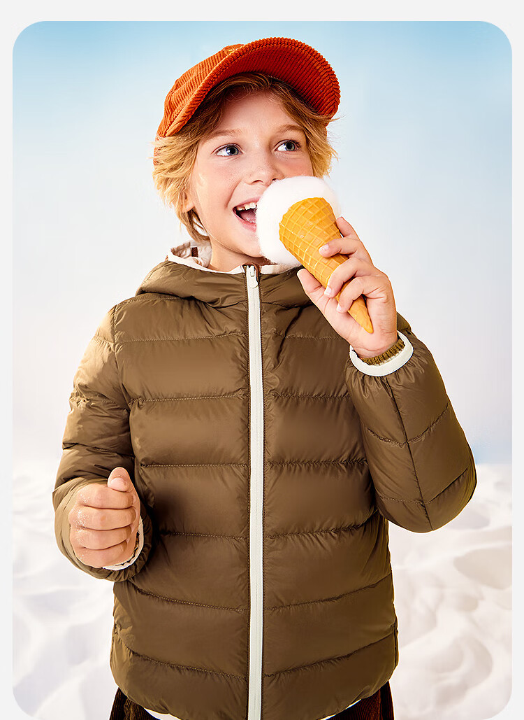 Minibala Kids Unisex Waterproof Hooded Down Jacket Winter 2025 1