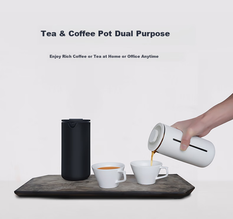 Timemore Small U French Press 450ml, Pour-Over Coffee Maker, Glass Coffee Filter Cup, French Press 3