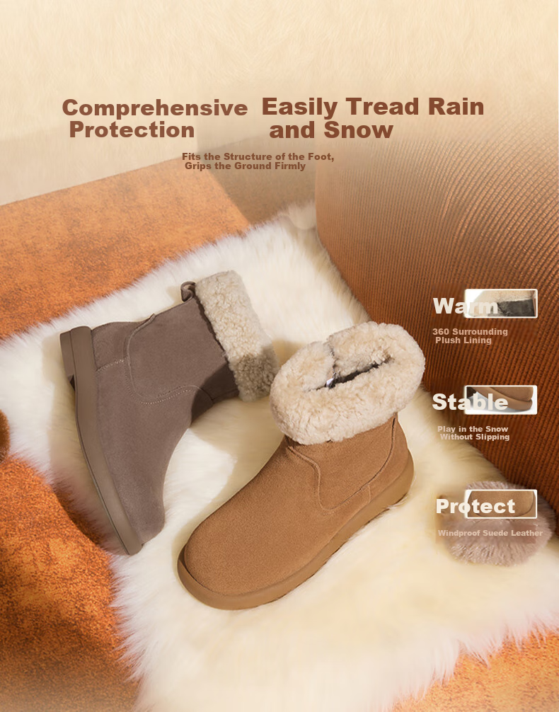 TEENMIX Snow Boots, Warm Women's Boots, Brown, Size 35 13