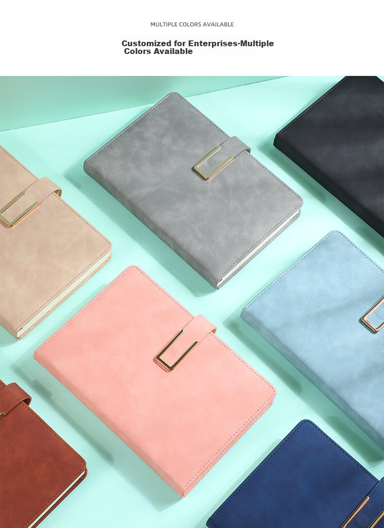 TENGXIONG A5 Notebook, Thickened Business Office Stationery, Meeting Record Clip-On Leather Cover Notebook, B5 Simple Diary, Gift Box, Corporate Business Souvenir, Customizable Logo 7