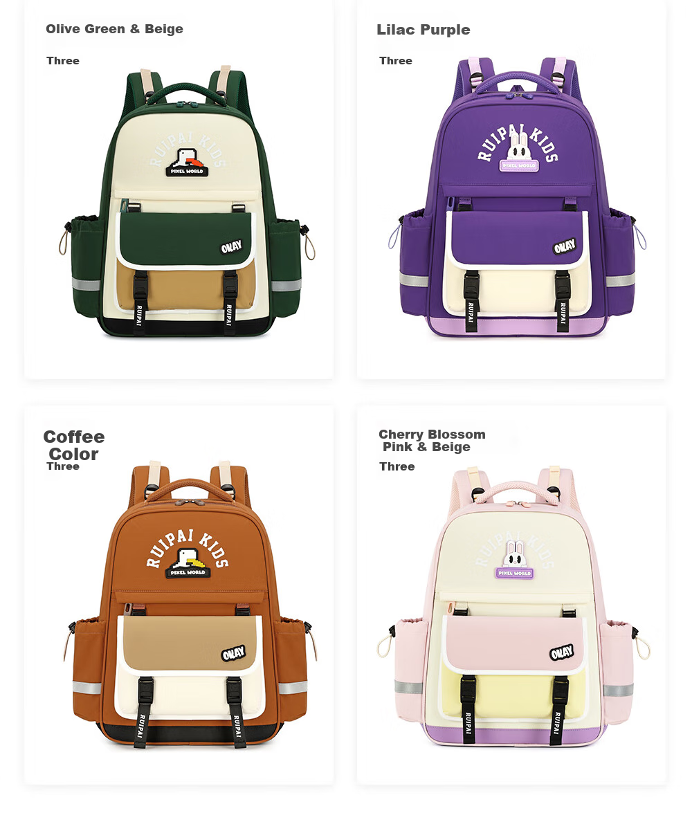RUiPAi Backpack for Primary School Students, Boys And Girls, Lightweight, Spine-Protecting, Detachable, for Grades 1-3 Antibacterial And Water-Resistant 22
