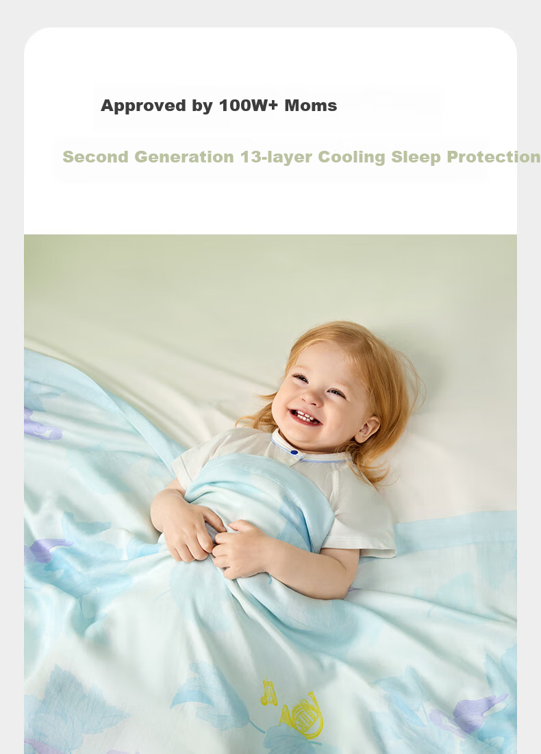 Babycare Summer Baby Air Conditioning Quilt, Cooling Blanket, Natural Cool Gauze Blanket, Mint Ice Lemon Flavor, 110*140CM 18