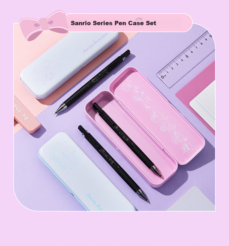 PILOT JUICE UP 0.5mm Black Gel Pen Sanrio Kuromi Collaboration Pen Case Set Black Barrel 3