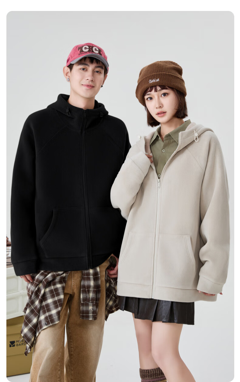 Baleno S&K Series Aoli Fleece Jacket Men Autumn Winter Trendy Casual Hooded Windproof Zip-up Jacket 15