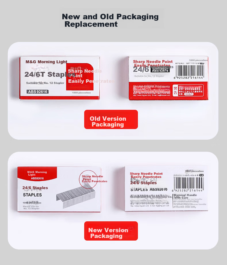 M&G 12# Staples, High-Strength Easy-Penetrating Staples, Office Supplies, 1000 Pieces/box, 10 Boxes, ABS92724 8