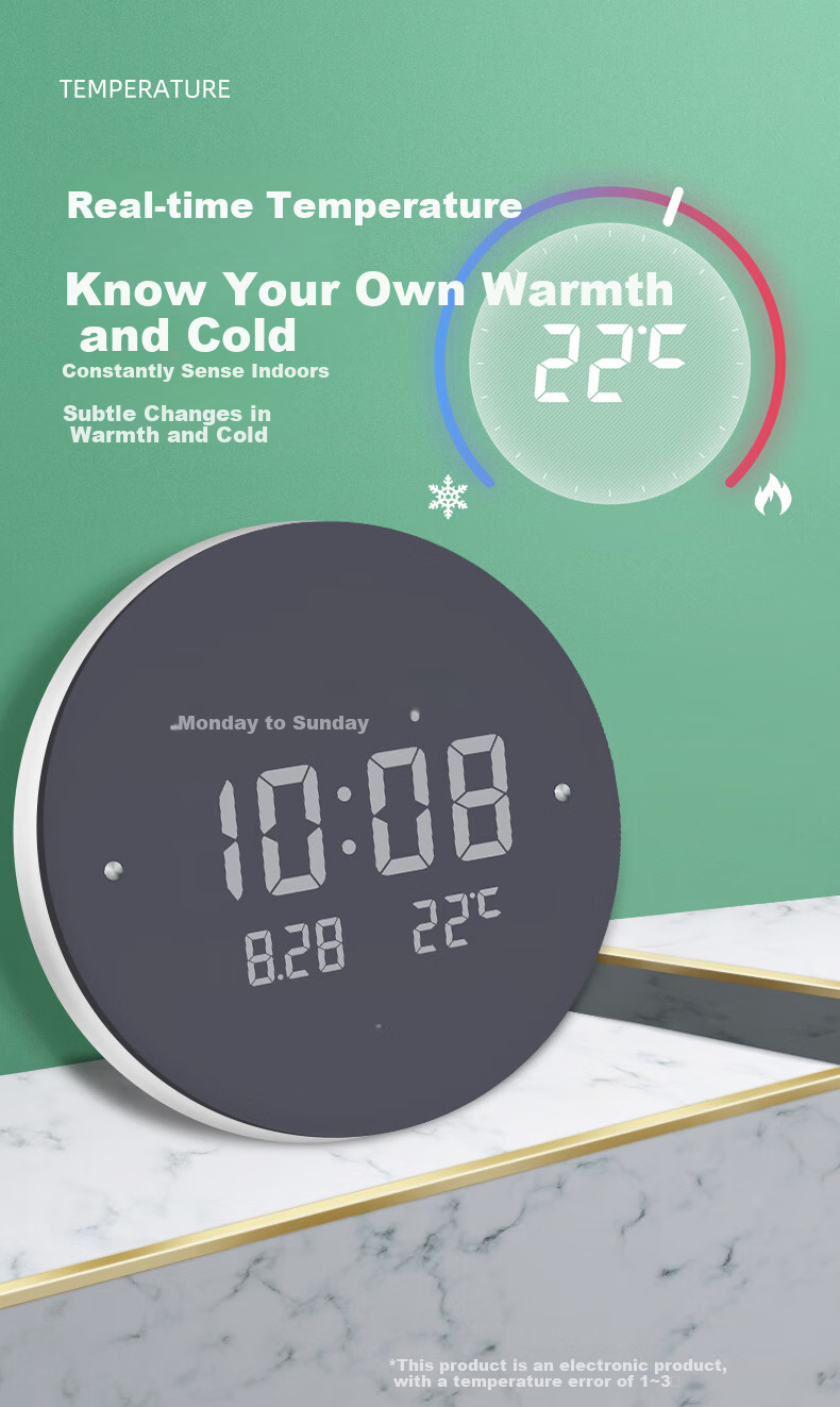 Momen Wall Clock, 30cm LED Cream-Style Clock, Living Room Luxury, No Drilling Required, Electronic Wall Clock, Luminous Timepiece 4