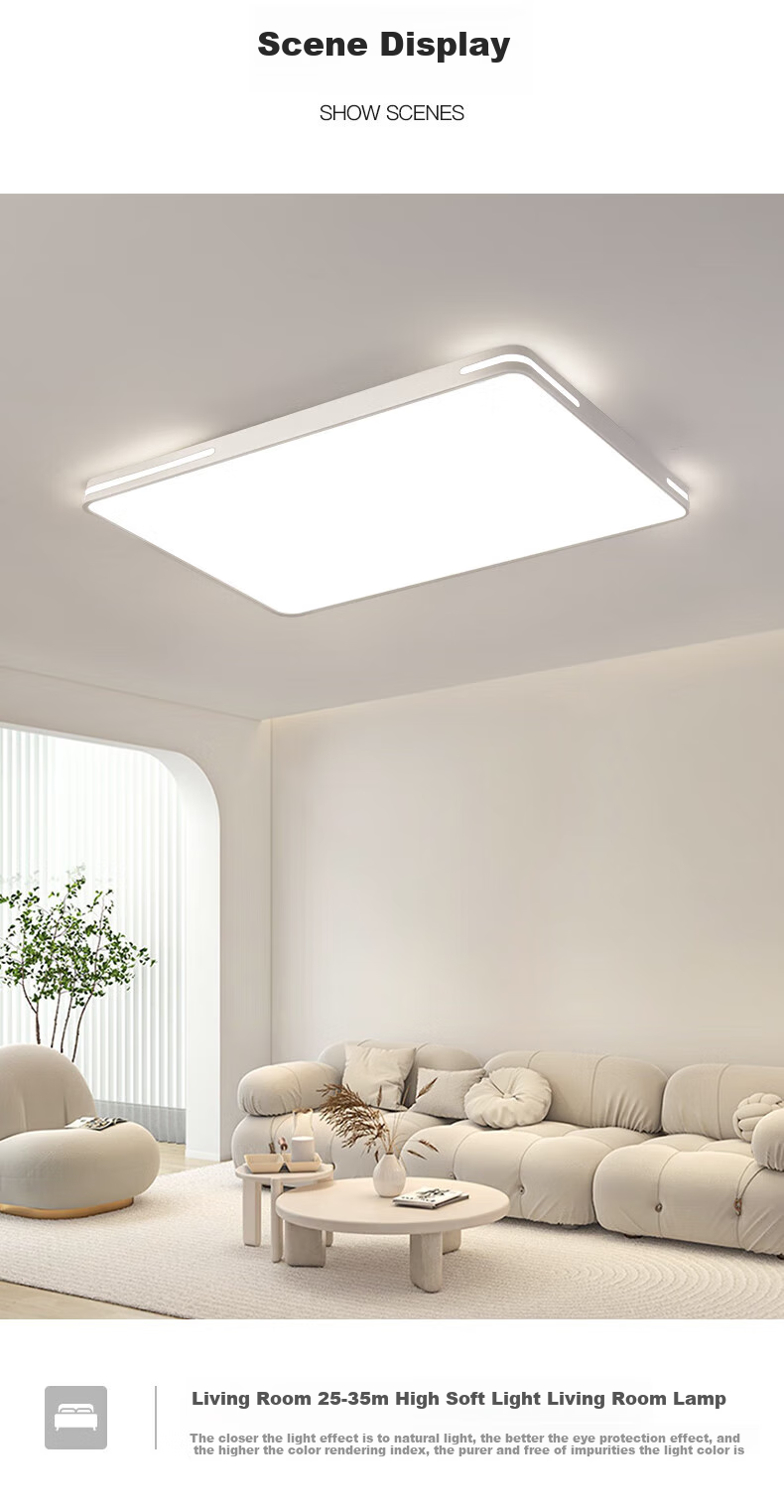 MICOE Full-Spectrum Eye-Protecting LED Ceiling Light, High Color Rendering Living Room Lamp, Modern Minimalist Lighting Fixture, Baiyu Series 9
