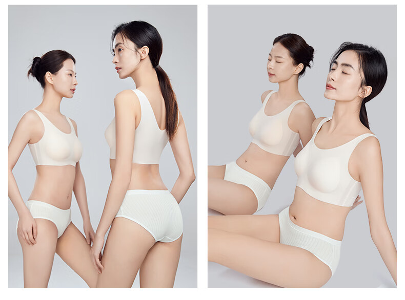 Beianshi Disposable Women's Underwear Cloud Soft Striped Triangle Milk Silk Sterilized Wash-Free Travel Portable 10-Pack XL 5