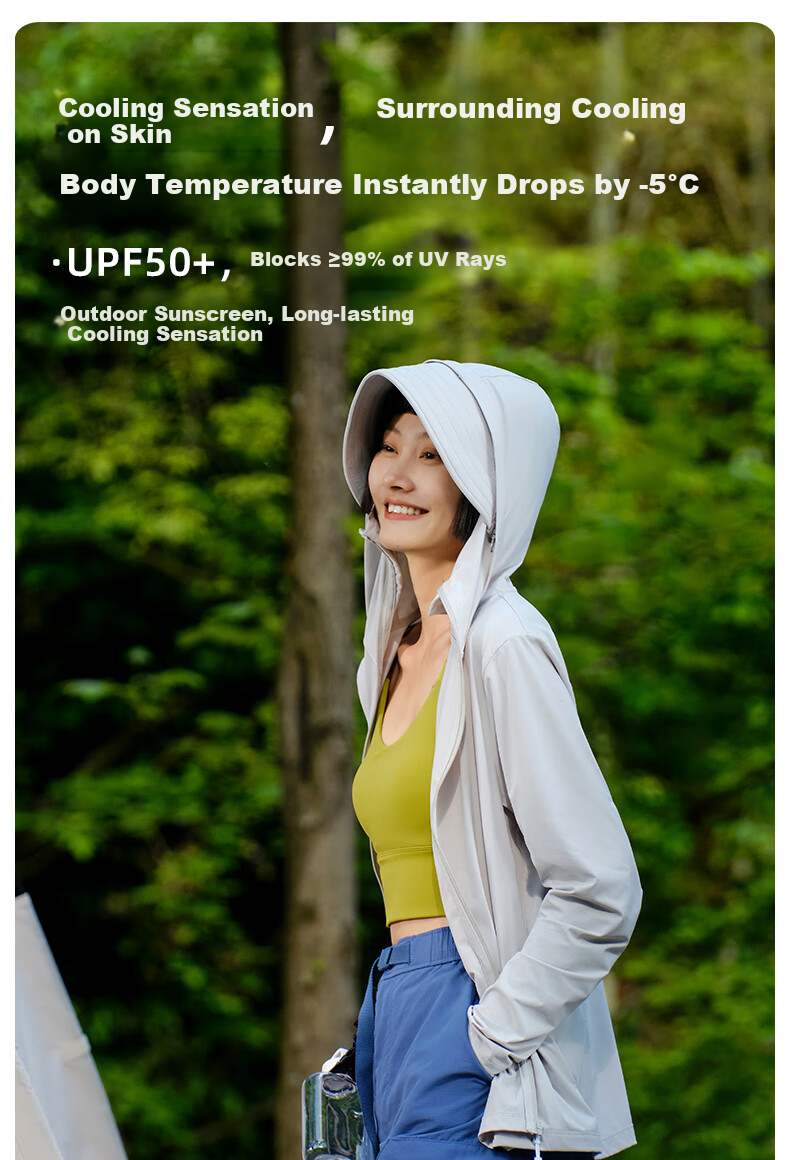 VVC Sun Protection Clothing for Women, Ice Silk Cool-Feeling Breathable UV-Resistant Shawl, Urban Light Outdoor Short Jacket, Simple White 1.0 3