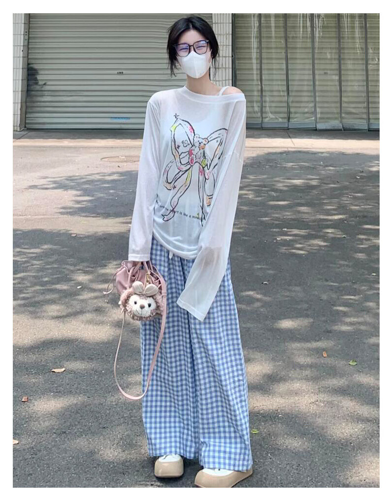 LangSha Wide-Leg Pants for Women, Spring And Autumn New Style Dopamine High-Waist Draping Slimming Casual Loose Lazy Trendy Trousers 8