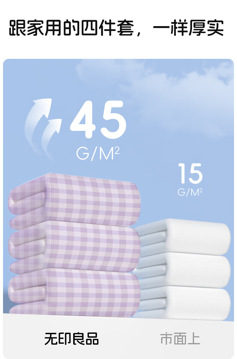 MUJI Disposable Bedding Set 4-Piece Thickened Cotton Feel Duvet Cover Pillowcase Hotel Travel 3-Piece Sleeper Train Set 4