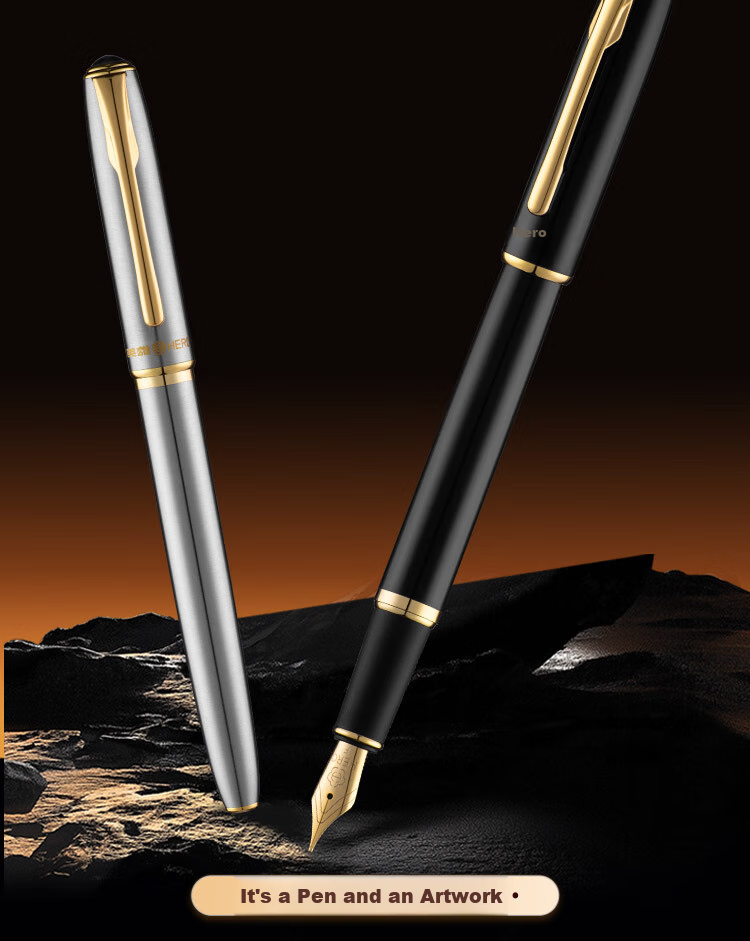HERO Graduation Gift 3-in-1 Fountain Pen Signature Pen with Fine/Nib/Calligraphy Nib Graduation Student Birthday Gift for Men and Women E522 Moyun Elegant Collection Gift Box 3