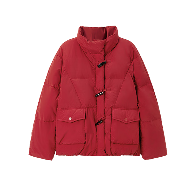 Demana Nordic Cotton Three-Proof Winter Short Duck Down Coat with Stand Collar and Toggle Buttons for Women
