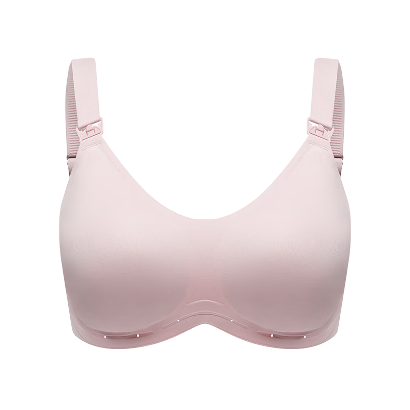 EMXEE Floating Anti-Gravity Large Bust Maternity Nursing Bra Push-Up Anti-Sagging Pregnancy Postpartum Max Bra Pink XL
