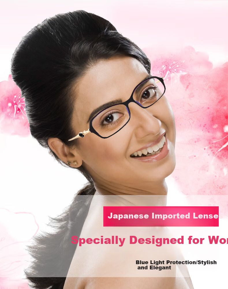 BUZZ Anti-Blue Light Reading Glasses for Women, Fashionable Ultra-Light Imported Lenses, High-Definition Presbyopic Glasses for Elderly, Genuine Comfortable School Supplies 2