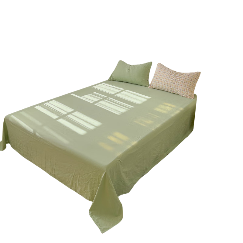 Aiwei A-Class Washed Cotton Single Bed Sheet Dormitory Single 110g Brushed Cotton Light Green 180*230cm
