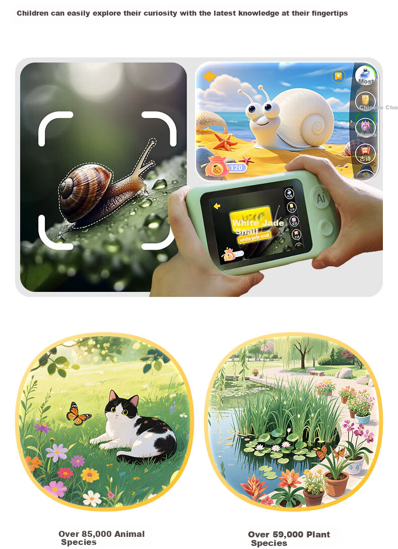 Lukaboshi AI Learning Camera for Children, 32GB Green Intelligent Learning Machine, Early Education Toy, Birthday Gift for Boys 6