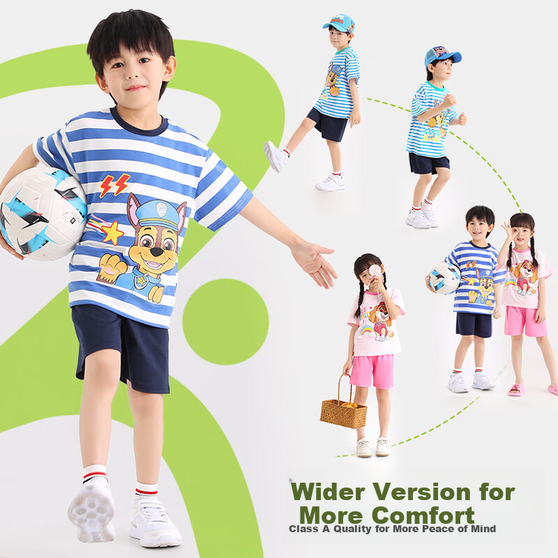 PAW PATROL Children's Short-Sleeve Set, Boys And Girls Summer Shorts, Baby Casual Sports Outfit, Two-Piece Set PA1909 120