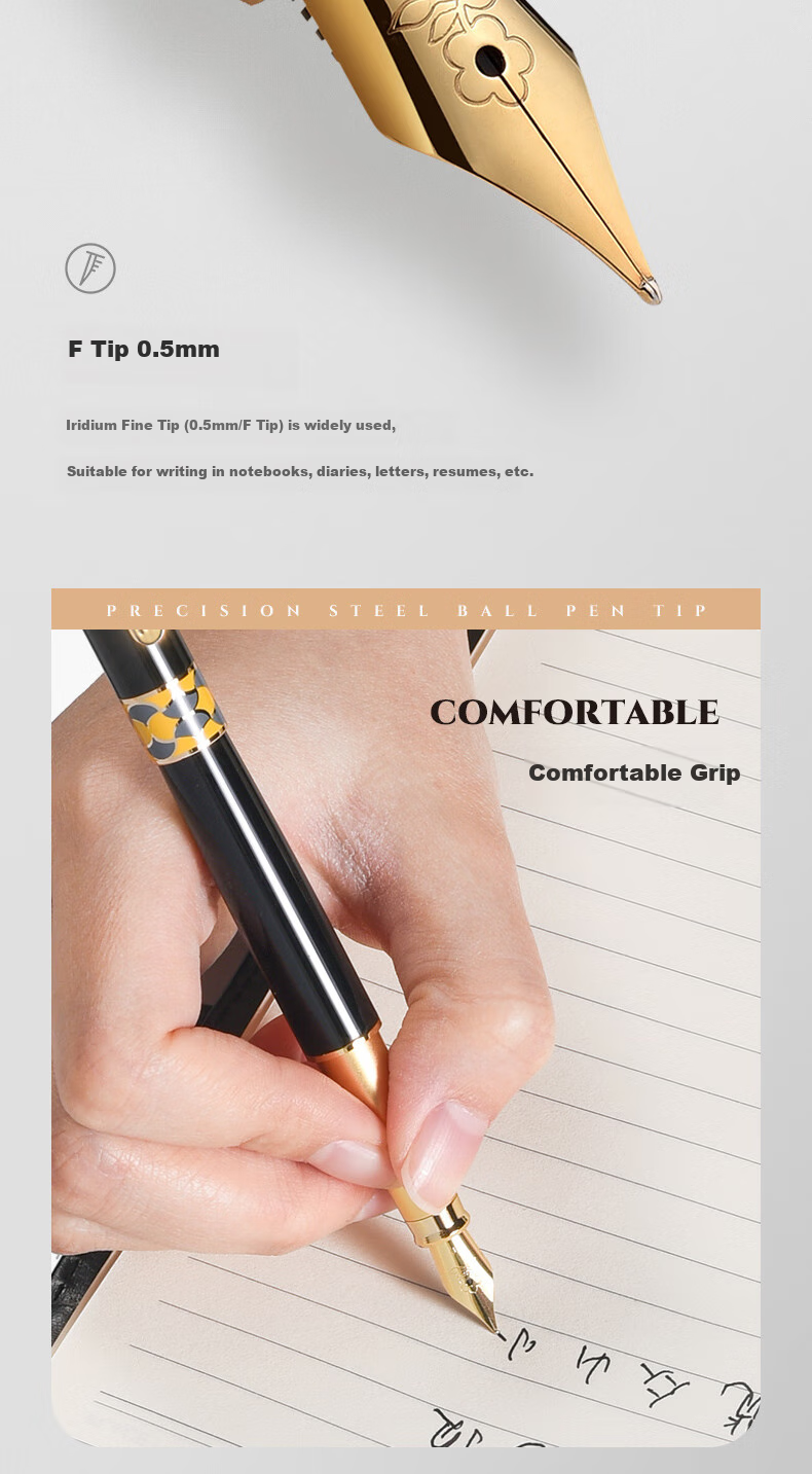 MONTAGUT [Best-Selling Product] Fountain Pen Writing Practice Ink, Brooch Gift Box Set, High-End Exquisite Corporate Procurement Group Purchase, BAGLIE Series Red 3