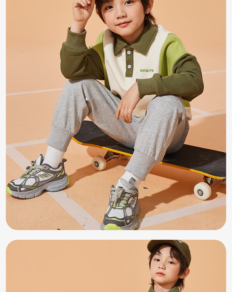 Baleno Girls' Spring Autumn 2024 Fashionable Patchwork Polo Sweatshirt Children's Sportswear Two-Piece Set 10