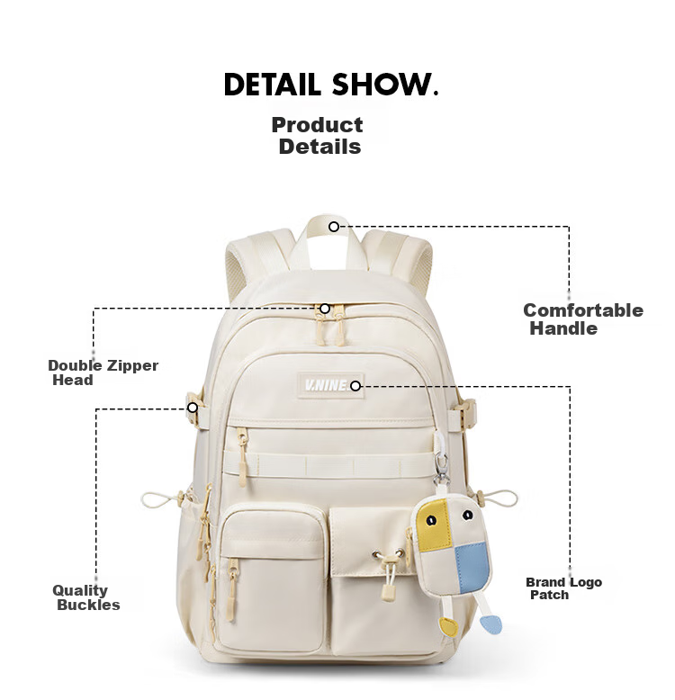 V.NINE Backpack for Middle And High School Students, Unisex Laptop Bag 14/15.6 Inch, College Student Travel Backpack 18