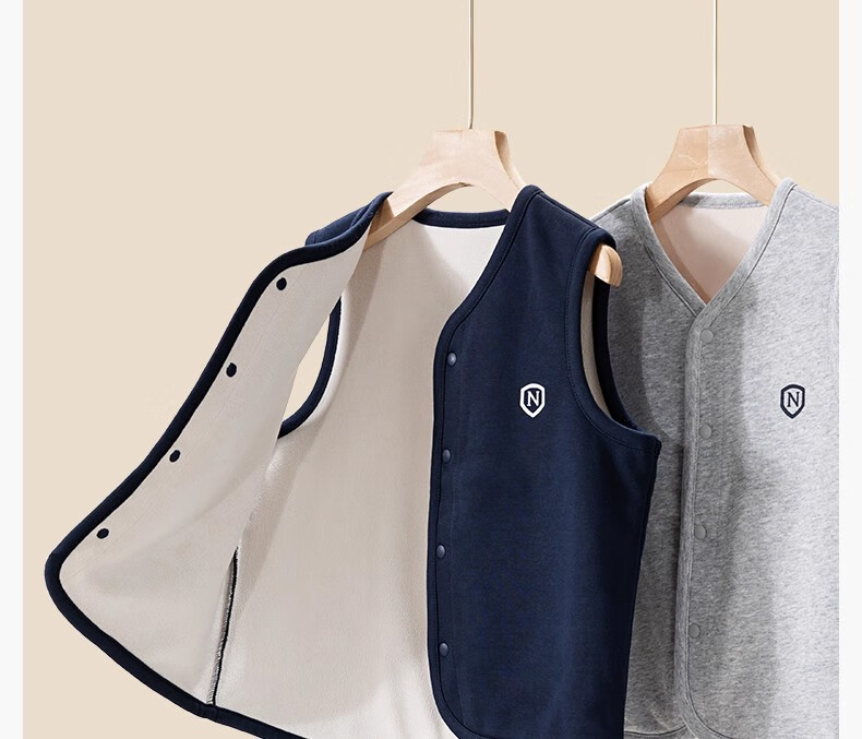 Nubiworld Kids Vest British Style Autumn Winter Fleece Lined Warm Baby Boys Casual Spring Autumn College Style Sleeveless Jacket 2